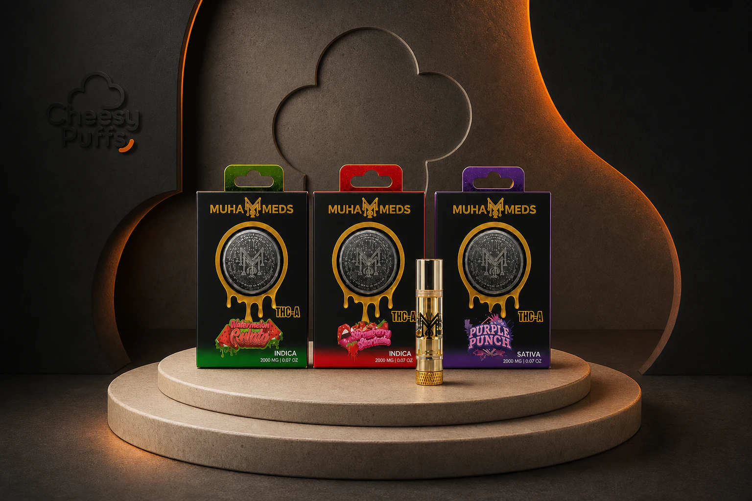 Cannabis products from the Cheesy Puffs THC shelf