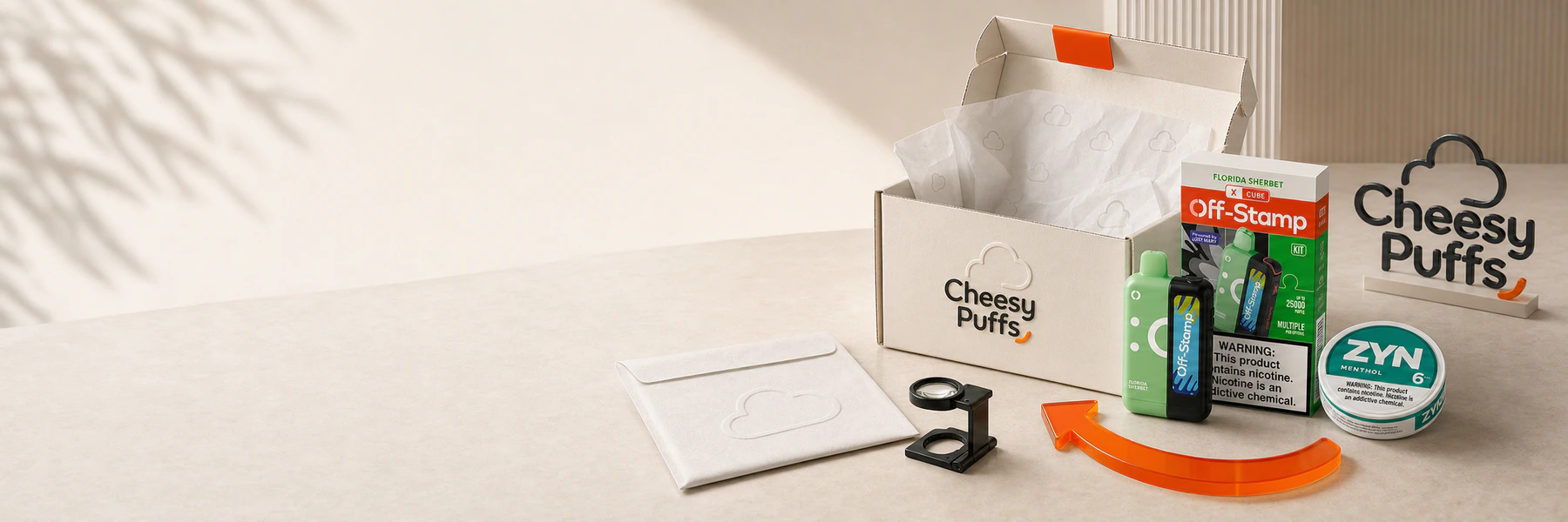 Returns policy visual for Cheesy Puffs